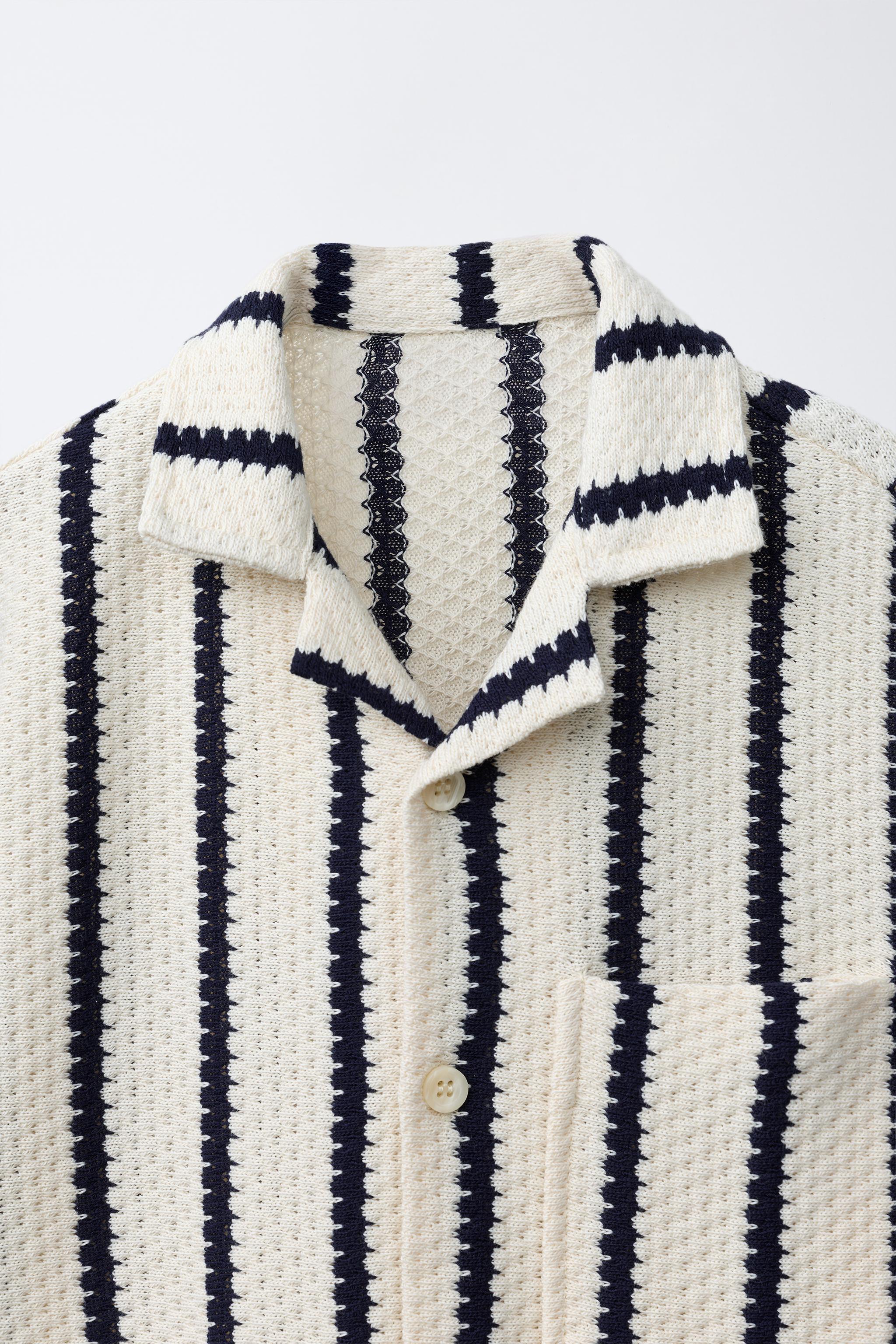 CHEMISE EN MAILLE CROCHET À RAYURES